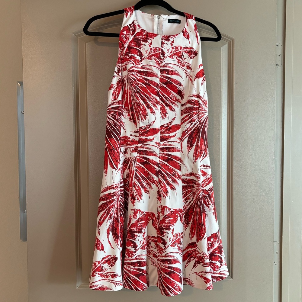 CALS Red & White Palm Dress